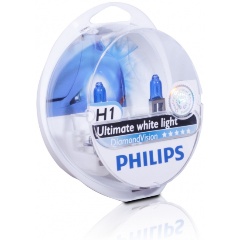 Изображение товара Лампа автомобильная PHILIPS Diamond Vision H1 55W P14.5s 5000K 12V, 2шт, 12258DVS2