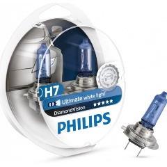 Изображение товара Лампа автомобильная PHILIPS DiamondVision H7 55W PX26d 5000K 12V, 2шт, 12972DVS2