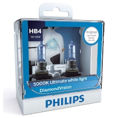 Изображение товара Лампа автомобильная PHILIPS HB4 Diamond Vision 12V-55W P22d 5000K, 2шт, 9006DVS2