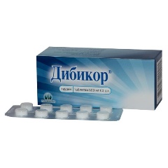 Изображение товара Дибикор 500 мг таблетки для сердца, сахарного диабета и гипертензии, упаковка 60 шт