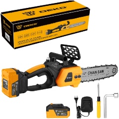 Изображение товара Бесщеточная аккумуляторная цепная пила DEKO DKCHS 20, 12", 20В, 2x4.0Ач, з/у (085-2000)