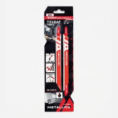 Изображение товара Пилки д/лобзика METALLICA Ultra T318AF, 132/110мм шаг 1,2мм, BiM прямой рез, по стали 2-5мм 2шт
