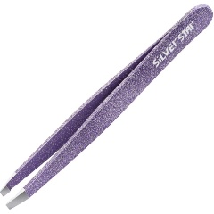 Изображение товара Пинцет Silver star АТ 9939 косой фиолетовый серебряные блестки