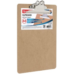 Изображение товара Планшет Brauberg Eco с верхним прижимом бабочка, А4, 22.8х32.5 см, МДФ, 3 мм