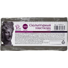 Изображение товара Пластилин скульптурный АРТформат 1 цв 500 г серый