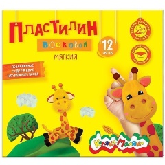 Изображение товара Пластилин восковой Каляка-Маляка 12 цв. 180 г ассорти со стеком