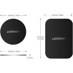 Изображение товара Пластина UGREEN LP123 Metal Plate для магнитного держателя, 2 шт, (60410), черный