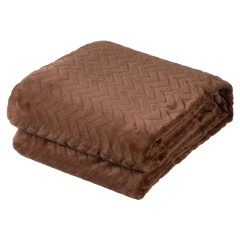 Изображение товара Плед микрофибра Luscan, фактура кофейный 150x200