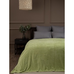 Изображение товара Плед TexRepublic Deco Квадратики Фланель, 150x200, зеленый