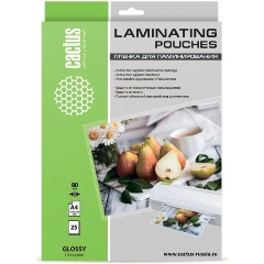 Изображение товара Пленка для ламинирования Cactus A4 216x303 мм, 80 мкм, глянцевая, 25 шт