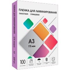 Изображение товара Пленка для ламинирования Гелеос 303х426 (175 мик) 100 шт.