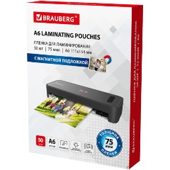 Изображение товара Пленки-заготовки BRAUBERG для ламинирования МАГНИТ ДЛЯ ФОТО 111*154 А6 КОМПЛЕКТ 50 шт., 75 мкм, 533119