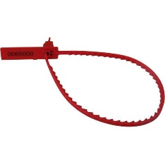 Изображение товара Пломба пластиковая универсальная номерная, 200 мм, красная, узкая, 40 шт/уп