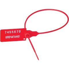 Изображение товара Пломба пластиковая универсальная номерная, 320 мм, красный, 50 шт/уп