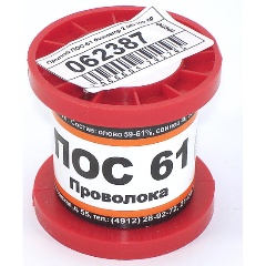 Изображение товара Припой ПМП ПОС-61 диаметр 2 мм 100 гр