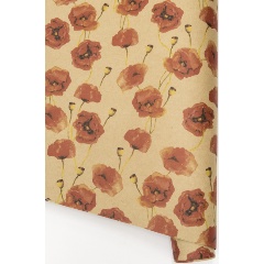 Изображение товара Бумага упаковочная VELD CO 51189 крафт Маки Рулон 10 листов 100х70см