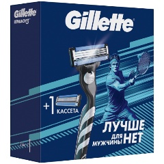 Изображение товара Подарочный набор GILLETTE Mach3 (станок + 2 сменные кассеты)