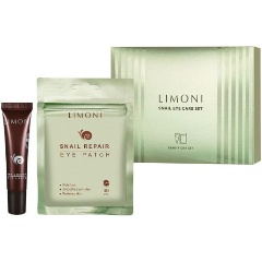 Изображение товара Подарочный набор LIMONI Snail eye care крем и тканевые патчи для глаз