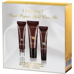 Изображение товара Подарочный набор LIMONI Snail Repair Gold Care, крем для лица, крем для век, сыворотка для лица