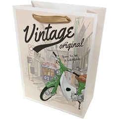 Изображение товара Подарочный ламинированный пакет VELD CO 107966 20x27x9,8 см бежевый стильный