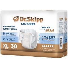 Изображение товара Подгузники для взрослых Dr.Skipp Ultra XL 130-170 см, 30 шт