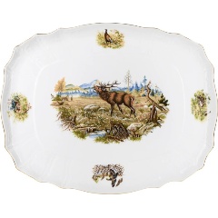 Изображение товара Поднос Bernadotte "Охотничьи сюжеты" прямоугольный 40 см