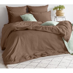 Изображение товара Пододеяльник Verossa Caramel 200х220 сатин коричневый со застежкой пуговицами
