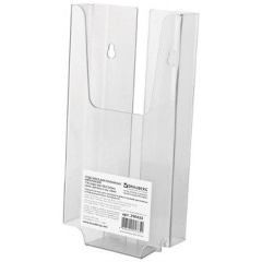 Изображение товара Подставка настенная для рекламных материалов МАЛОГО ФОРМАТА (105х210х30 мм), оргстекло, BRAUBERG, 290434