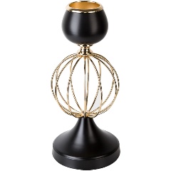 Изображение товара Декоративный подсвечник ArtHouse 28 см металл черный золотой стильный элемент декора