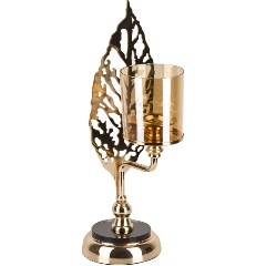 Изображение товара Подсвечник ArtHouse декоративный, 38.5 см, стекло/металл, золотой (9961009)