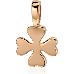 Изображение товара Подвеска из красного золота 585 пробы в форме четырёлистного клевера