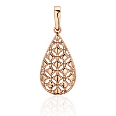 Изображение товара Красная золотая подвеска для женщин с геометрическим узором 585 пробы