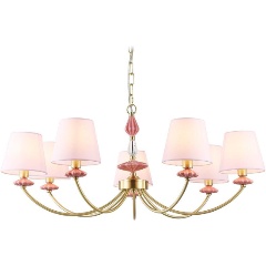 Изображение товара Подвесная люстра Ambrella Light High Light Ceramo Classic LH75025 розовая стиль неоклассика