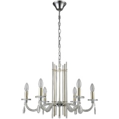 Изображение товара Подвесная люстра Crystal Lux AURELIO SP6 GOLD+CHROME/TRANSPARENT