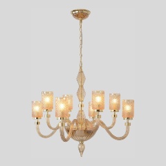 Изображение товара Подвесная люстра Crystal Lux SILVESTRO SP8 AMBER для спальни неоклассика