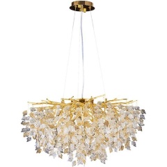 Изображение товара Люстра подвесная Divinare Salice 3136/01 SP-8, 8 ламп, янтарный цвет