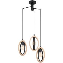 Изображение товара Подвесная люстра Eglo Basildon 43463 для кухни в стиле кантри с деревянными плафонами