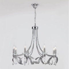 Изображение товара Подвесная люстра Eurosvet 60064/8 хром для гостиной арт-деко 8 ламп