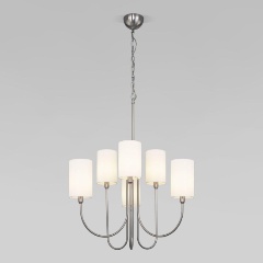 Изображение товара Подвесная люстра Eurosvet Abbey 60164/6 никель для спальни стиль неоклассика