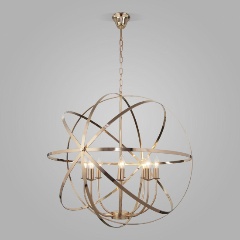 Изображение товара Подвесная люстра Eurosvet Santi 60139/8 в стиле модерн золотая для гостиной 8 ламп