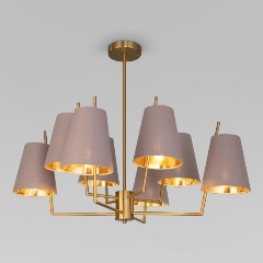 Изображение товара Подвесная люстра Eurosvet Topanga 60173/8 латунь 8 ламп для гостиной стиль модерн