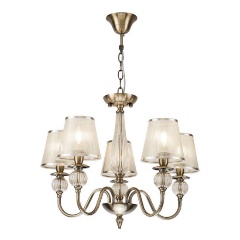 Изображение товара Подвесная люстра Freya Inessa FR2685PL-05BZ для спальни модерн бронза 5 ламп