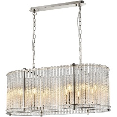 Изображение товара Подвесная люстра iLamp Manhattan P2554-12 NIC для гостиной стеклянные плафоны никель