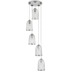Изображение товара Подвесная люстра Indigo Lucido 11046/5P Chrome стиль модерн для столовой 5 ламп