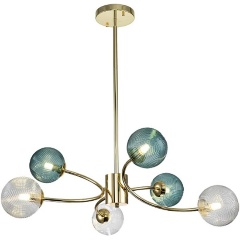 Изображение товара Подвесная люстра Indigo Selva 11032/6R золотая для гостиной, модерн, 6 ламп