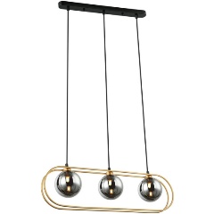 Изображение товара Подвесная люстра Indigo Spazio 11017/3P Gold для кухни хай-тек стекло металл