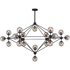 Изображение товара Большая интерьерная люстра Lussole Loft LSP-8166 с янтарными стеклянными плафонами