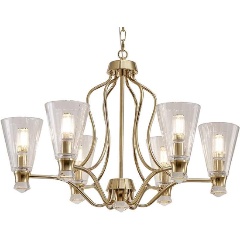 Изображение товара Подвесная люстра Newport Margaret 4736/C gold 6 ламп хрусталь стиль модерн