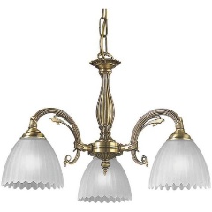 Изображение товара Подвесная люстра Reccagni Angelo L 3520/3 классика стекло латунь белый