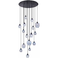 Изображение товара Подвесная люстра ST Luce Idesia со стеклянными плафонами 16 ламп черный разноцветный